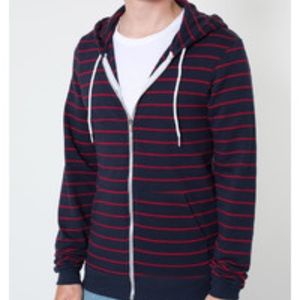 American Apparel Striped Zip Hoodie